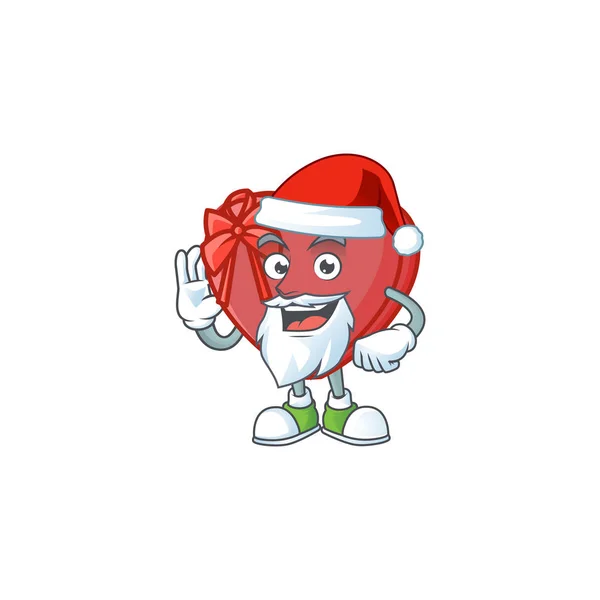 Boîte cadeau d'amour dans la conception de personnage de dessin animé Santa — Image vectorielle
