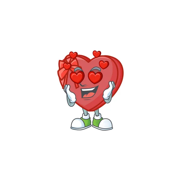 Verlieben glücklich süße Liebe Geschenk-Box Cartoon-Design — Stockvektor