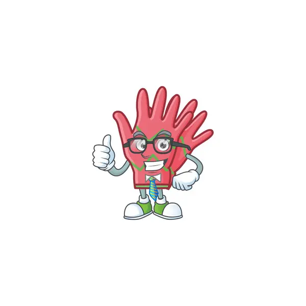 Cool Businessman guantes de Navidad mascota personaje de dibujos animados — Archivo Imágenes Vectoriales