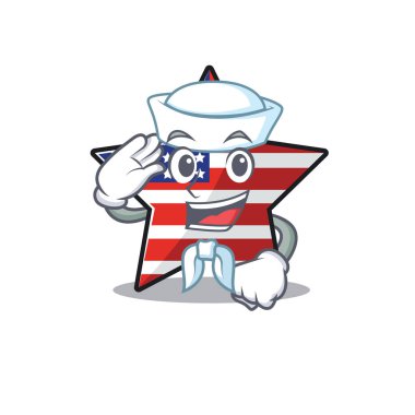 Sailor usa star isolated with cartoon shape vector