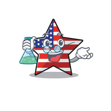 Usa star cartoon professor above character table vector