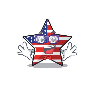 Usa star cartoon geek above character table vector