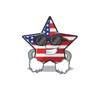 Usa star cartoon super cool above character table vector