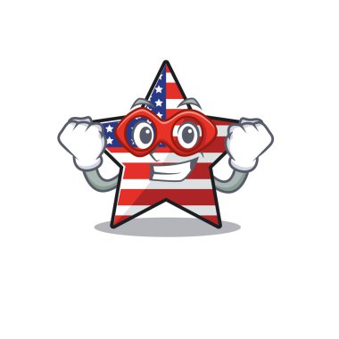 Usa star cartoon super hero above character table vector
