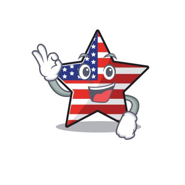 Usa star cartoon okay above character table vector