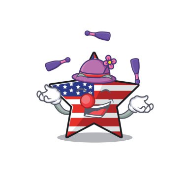 Şirin Amerikan yıldızı çizgi film dizaynı karakteri.