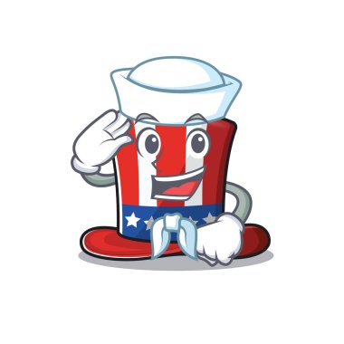 Character uncle sam hat cartoon with sailor shape vector
