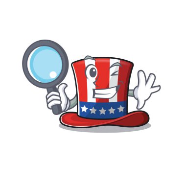 Karakter Sam amca maskot detektifle şapka