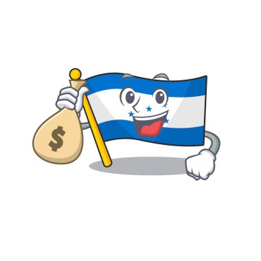 Honduras çizgi filminde elinde para çantası olan karakter.