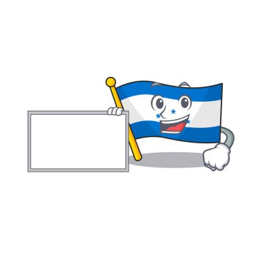 Çizgi film bayrağında tahtası olan karakter