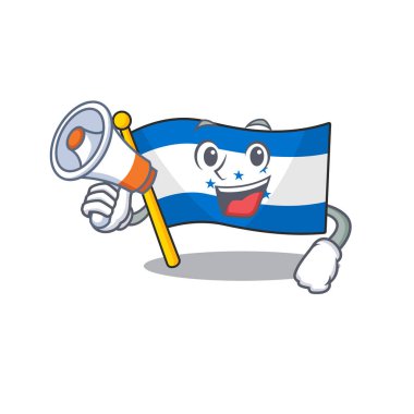 Elinde megafonla Honduras çizgi filminde oynayan karakter.