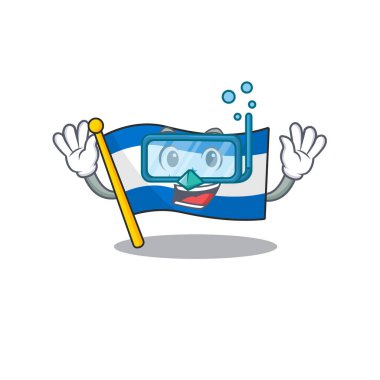 Dalış karakteri ile bayrak honduras çizgi filmi