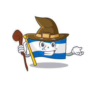 Çizgi film bayrağı Honduras karakter cadı izole