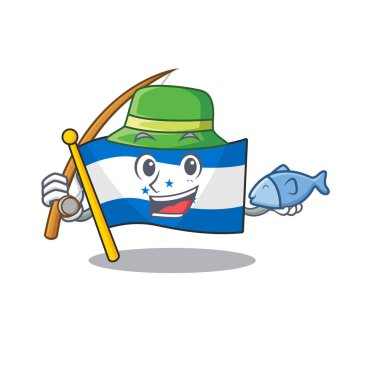 Karakter avcılığında izole edilmiş Honduras çizgi film bayrağı