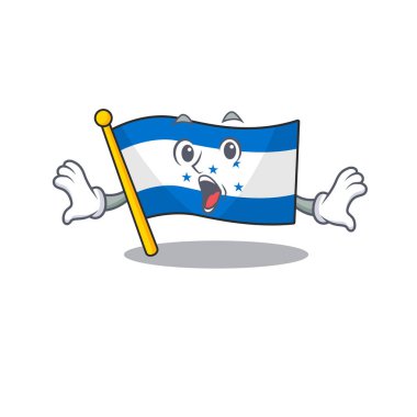 Karakter olarak izole edilmiş Honduras çizgi film bayrağı şaşırdı