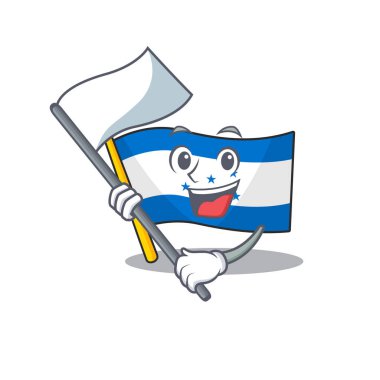 Honduras bayrağını maskotla birlikte getirin.
