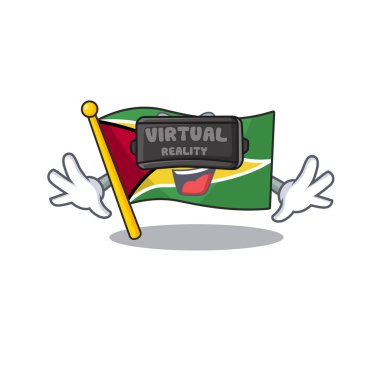 Sanal gerçeklik bayrağı adamı, çizgi film tasarımındaki gibi.