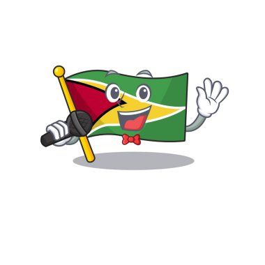 Çizgi film dizaynındaki gibi bayrak taşıyan adam.