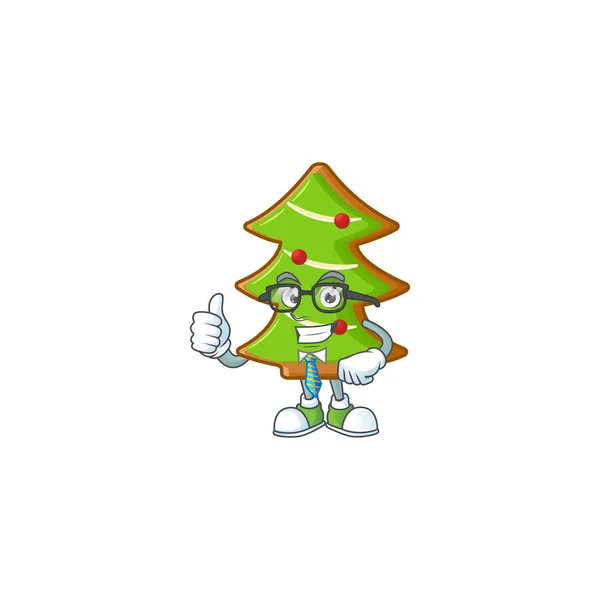 Cool Businessman trees cookies mascot cartoon character — Stock Vector