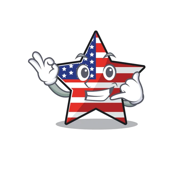 Niedlichen usa star nennen sie mich cartoon design figur — Stockvektor