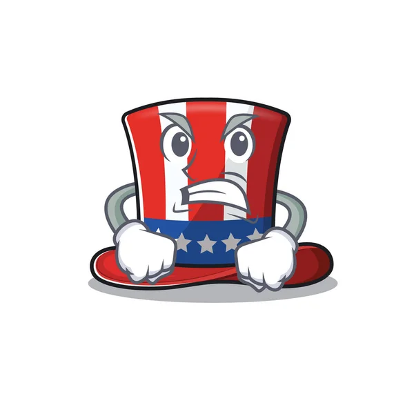 Mascot uncle sam hat with the angry — Stock Vector