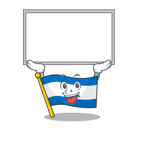 Χαρακτήρας στη σημαία κινουμένων σχεδίων honduras up board — Διανυσματικό Αρχείο