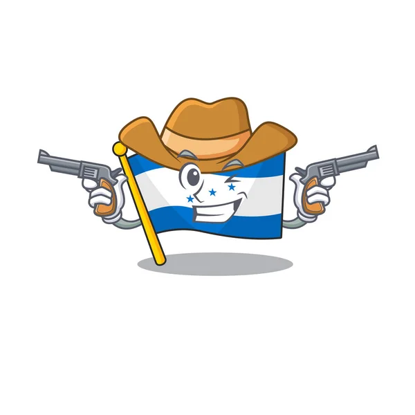 Personaje en la bandera de dibujos animados honduras cowboy — Archivo Imágenes Vectoriales
