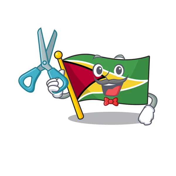 Σημαία guyana απομονωμένη στον κουρέα κινουμένων σχεδίων — Διανυσματικό Αρχείο