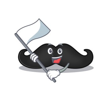 Gülümseme çizgi filmde bayrak yüzlü bıyık getirir