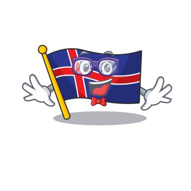 İzlanda 'lı inek çizgi film karakteri mutlu.