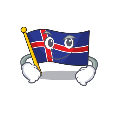 Karakter sırıtan karikatür bayrağı.