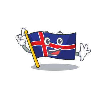 Parmağında çizgi film bayrağı olan İzlanda