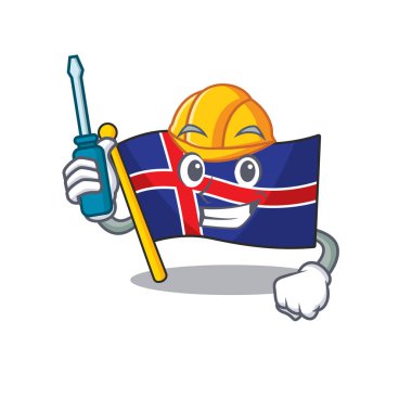 Karikatür otomotiv izole bayrak İzlanda