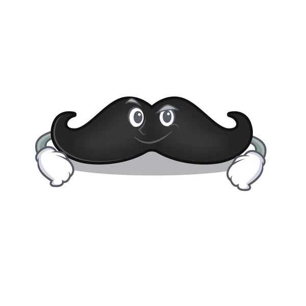 Mascote bigode isolado com o desenho animado sorrindo — Vetor de Stock