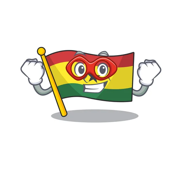 Caractère drapeau ghana dedans avec dessin animé super héros — Image vectorielle