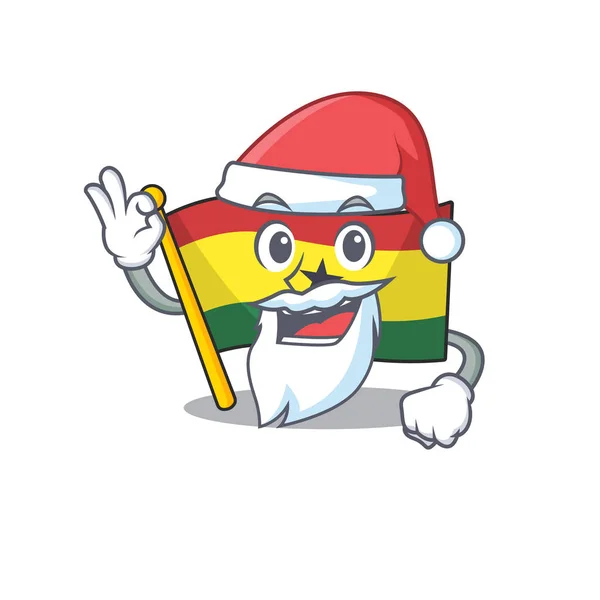 Cartoon Flagge ghana mit in isolierten Weihnachtsmann — Stockvektor