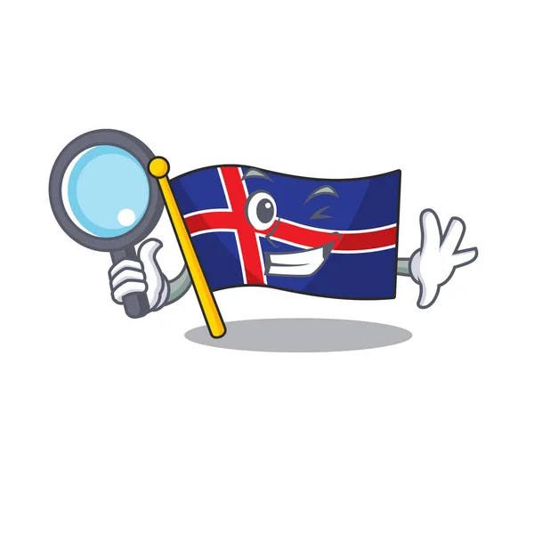 Izolowana flaga Islandia z detektywem w charakterze — Wektor stockowy