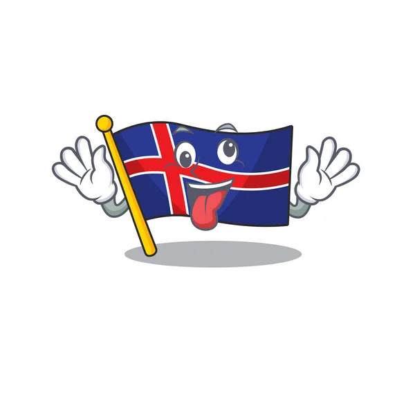 Flaga maskotki iceland w odosobnionym przynieść prezent — Wektor stockowy