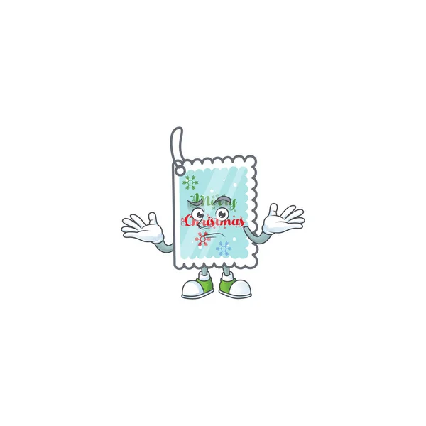 Super Cool sonriente tarjeta de felicitación de Navidad mascota estilo de dibujos animados — Vector de stock