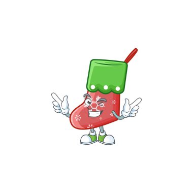 Wink Eye 'lı komik Noel Baba karakteri.