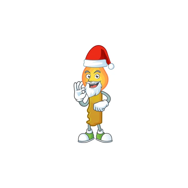 Candela d'oro nel design del personaggio dei cartoni animati di Santa — Vettoriale Stock