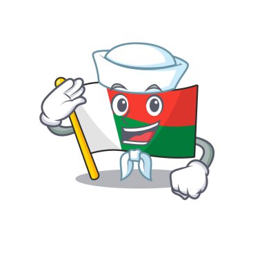 Maskot bayrak madagaskar ile denizci karakteri
