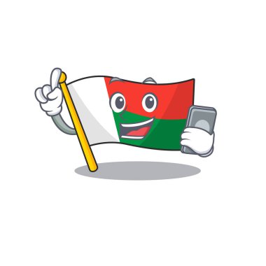 Maskot bayrak madagaskar ile telefon karakteri ile
