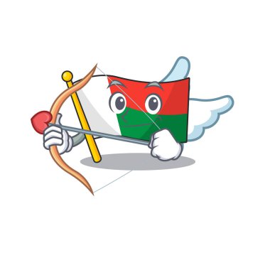 Aşk tanrısı karakterli maskot bayrağı.