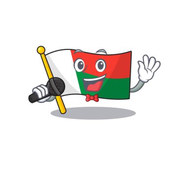 Maskot bayraklı madagaskar şarkısını söyleyen çizgi film