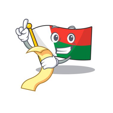 Maskot bayrağındaki çizgi film fatura tutuyor.