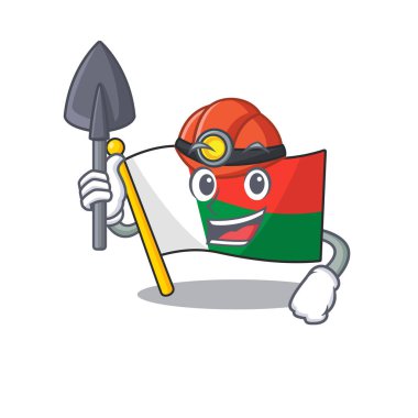 Maskot bayraklı madagaskar madencisinin çizgi filmi.