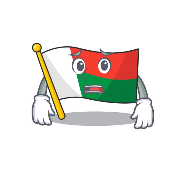 Karikatura na maskota vlajka madagaskar strach — Stockový vektor