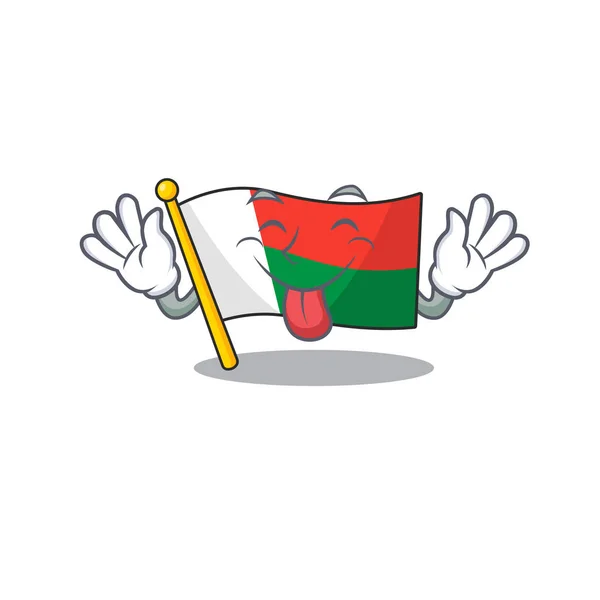 Caráter bandeira madelova isolado em desenhos animados língua para fora — Vetor de Stock