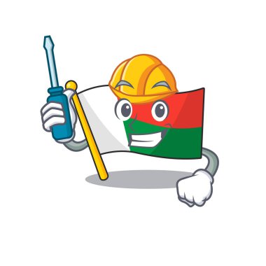 Karakter bayrağı Madova karikatür otomotiv izole